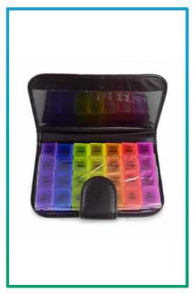 صورة علبة لتنظيم الادوية 7 الوان اسبوعية حقيبة