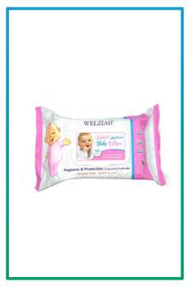 صورة مناديل مبللة 100 منديل للاطفال pink